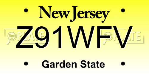 Z91WFV New Jersey License Plate