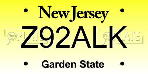 Z92ALK New Jersey License Plate