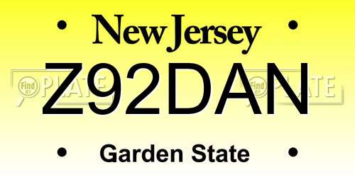 Z92DAN New Jersey License Plate
