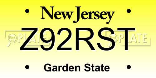 Z92RST New Jersey License Plate