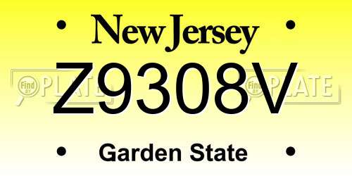 Z9308V New Jersey License Plate