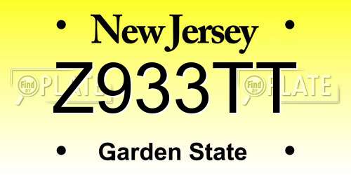 Z933TT New Jersey License Plate