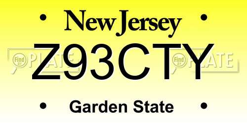Z93CTY New Jersey License Plate