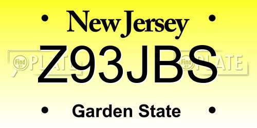 Z93JBS New Jersey License Plate