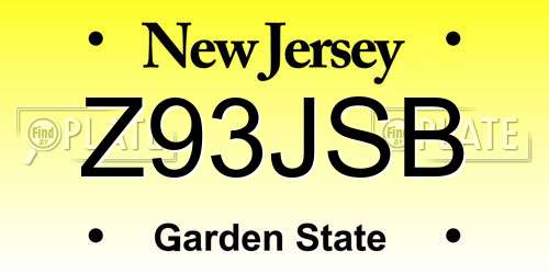 Z93JSB New Jersey License Plate