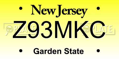 Z93MKC New Jersey License Plate