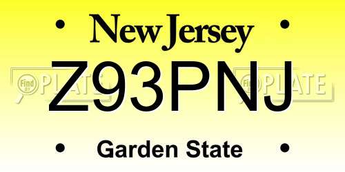Z93PNJ New Jersey License Plate