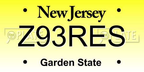 Z93RES New Jersey License Plate