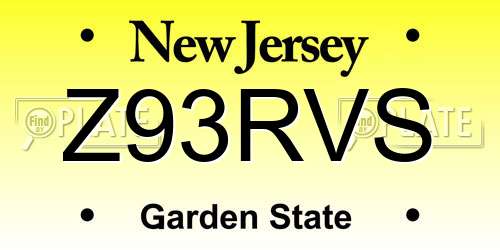 Z93RVS New Jersey License Plate
