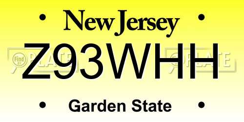 Z93WHH New Jersey License Plate