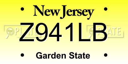 Z941LB New Jersey License Plate