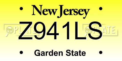 Z941LS New Jersey License Plate