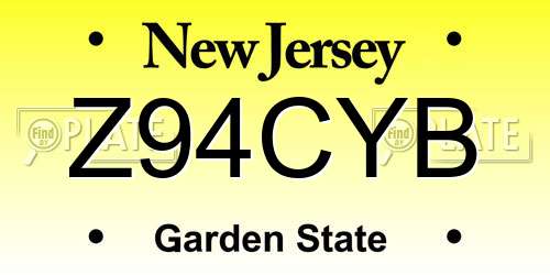 Z94CYB New Jersey License Plate