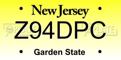 Z94DPC New Jersey License Plate