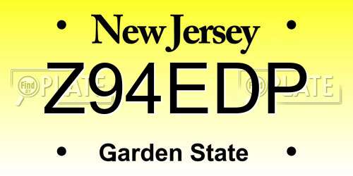 Z94EDP New Jersey License Plate