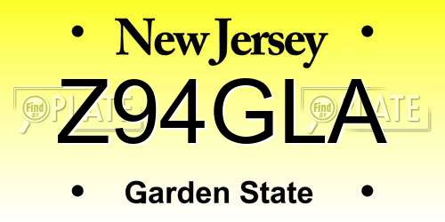 Z94GLA New Jersey License Plate