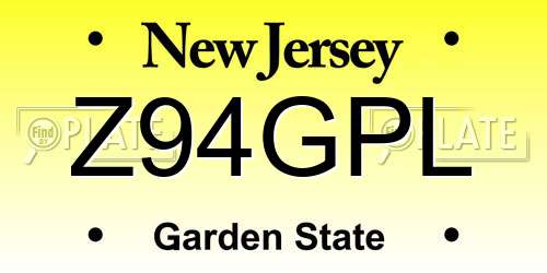 Z94GPL New Jersey License Plate