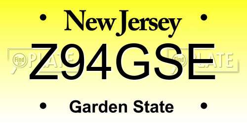 Z94GSE New Jersey License Plate