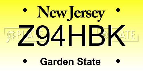 Z94HBK New Jersey License Plate
