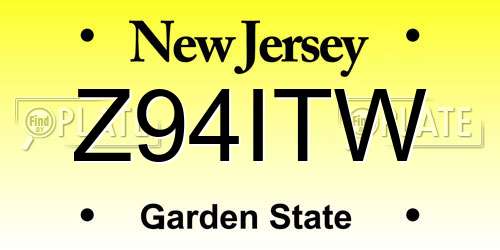 Z94ITW New Jersey License Plate