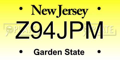 Z94JPM New Jersey License Plate