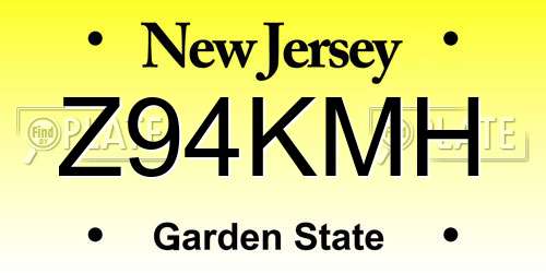 Z94KMH New Jersey License Plate