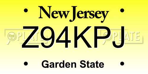 Z94KPJ New Jersey License Plate