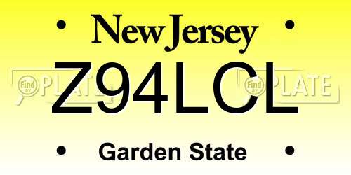 Z94LCL New Jersey License Plate