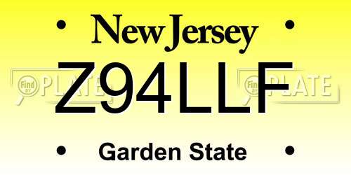 Z94LLF New Jersey License Plate