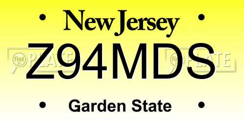 Z94MDS New Jersey License Plate