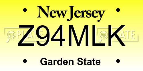 Z94MLK New Jersey License Plate