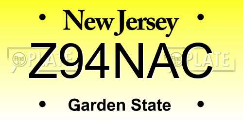 Z94NAC New Jersey License Plate