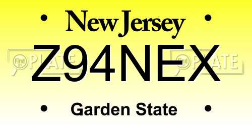 Z94NEX New Jersey License Plate