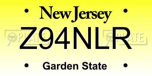 Z94NLR New Jersey License Plate