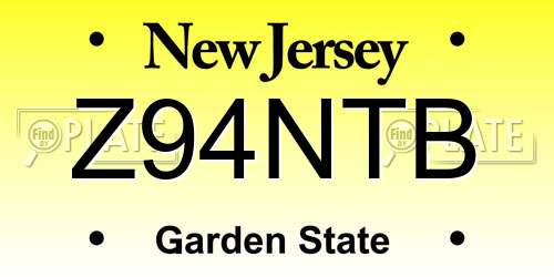 Z94NTB New Jersey License Plate