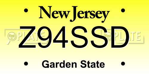 Z94SSD New Jersey License Plate