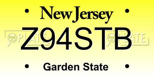 Z94STB New Jersey License Plate