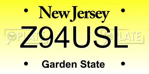 Z94USL New Jersey License Plate