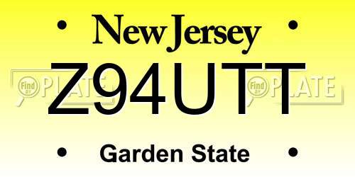 Z94UTT New Jersey License Plate