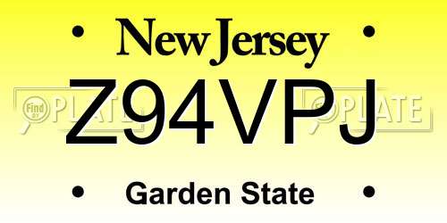 Z94VPJ New Jersey License Plate