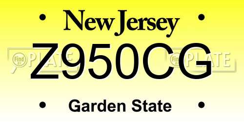 Z950CG New Jersey License Plate