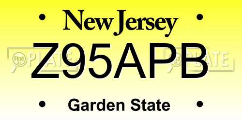 Z95APB New Jersey License Plate