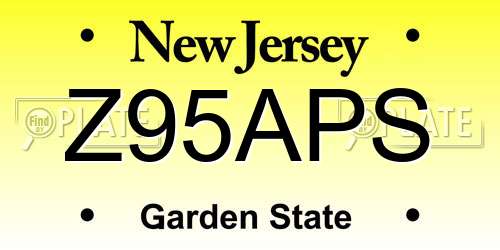Z95APS New Jersey License Plate