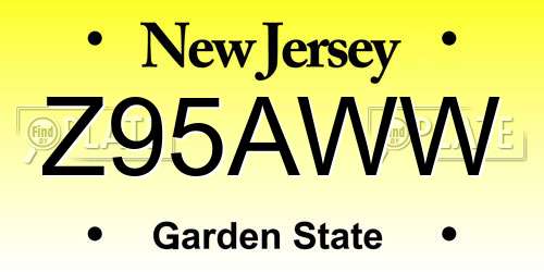 Z95AWW New Jersey License Plate