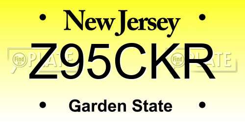 Z95CKR New Jersey License Plate