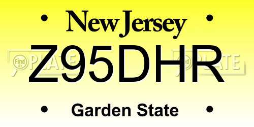 Z95DHR New Jersey License Plate