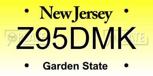 Z95DMK New Jersey License Plate