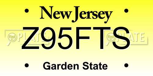 Z95FTS New Jersey License Plate