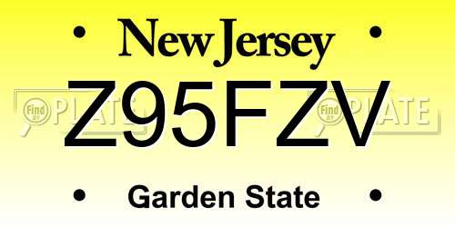 Z95FZV New Jersey License Plate