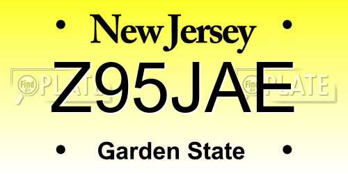 Z95JAE New Jersey License Plate